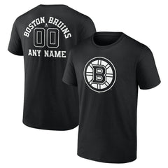 Boston Bruins Personalized Name & Number Monochrome T-Shirt - Black | US 201281430