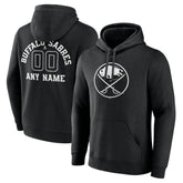 Buffalo Sabres Personalized Name & Number Monochrome Pullover Hoodie - Black | US 201281435