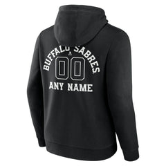 Buffalo Sabres Personalized Name & Number Monochrome Pullover Hoodie - Black | US 201281435