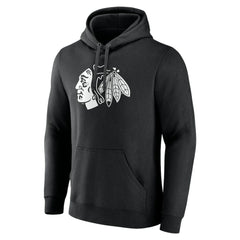 Chicago Blackhawks Personalized Name & Number Monochrome Pullover Hoodie - Black | US 201281453