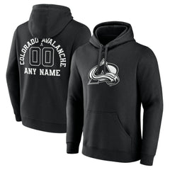 Colorado Avalanche Personalized Name & Number Monochrome Pullover Hoodie - Black | US 201281459