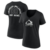 Colorado Avalanche Women's Personalized Name & Number Monochrome V-Neck T-Shirt - Black | US 201281463