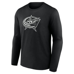 Columbus Blue Jackets Personalized Name & Number Monochrome Long Sleeve T-Shirt - Black | US 201281464
