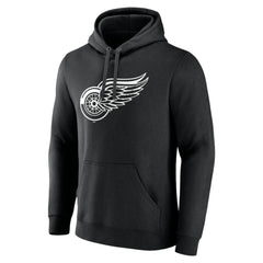 Detroit Red Wings Personalized Name & Number Monochrome Pullover Hoodie - Black | US 201281477
