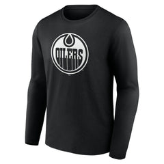 Edmonton Oilers Personalized Name & Number Monochrome Long Sleeve T-Shirt - Black | US 201281482