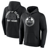 Edmonton Oilers Personalized Name & Number Monochrome Pullover Hoodie - Black | US 201281483