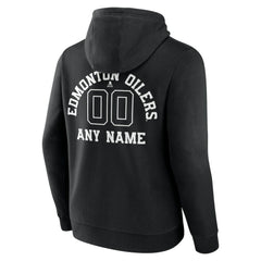 Edmonton Oilers Personalized Name & Number Monochrome Pullover Hoodie - Black | US 201281483