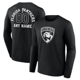 Florida Panthers Personalized Name & Number Monochrome Long Sleeve T-Shirt - Black | US 201281488