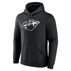 Minnesota Wild Personalized Name & Number Monochrome Pullover Hoodie - Black | US 201281501