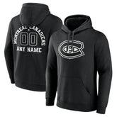 Montreal Canadiens Personalized Name & Number Monochrome Pullover Hoodie - Black | US 201281507