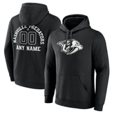 Nashville Predators Personalized Name & Number Monochrome Pullover Hoodie - Black | US 201281513