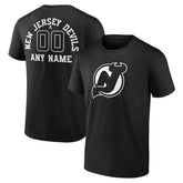 New Jersey Devils Personalized Name & Number Monochrome T-Shirt - Black | US 201281520