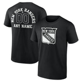 New York Rangers Personalized Name & Number Monochrome T-Shirt - Black | US 201281532