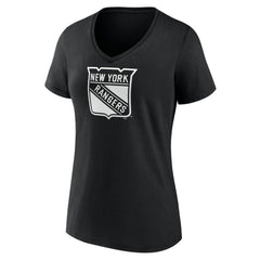New York Rangers Women's Personalized Name & Number Monochrome V-Neck T-Shirt - Black | US 201281535
