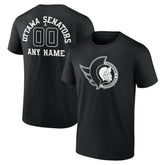 Ottawa Senators Personalized Name & Number Monochrome T-Shirt - Black | US 201281538