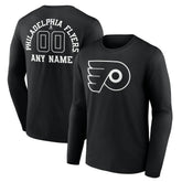 Philadelphia Flyers Personalized Name & Number Monochrome Long Sleeve T-Shirt - Black | US 201281542