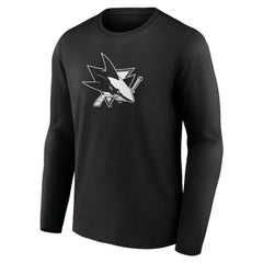 San Jose Sharks Personalized Name & Number Monochrome Long Sleeve T-Shirt - Black | US 201281554