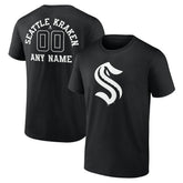 Seattle Kraken Personalized Name & Number Monochrome T-Shirt - Black | US 201281562