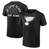 St. Louis Blues Personalized Name & Number Monochrome T-Shirt - Black | US 201281568