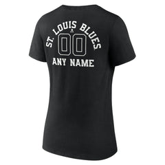 St. Louis Blues Women's Personalized Name & Number Monochrome V-Neck T-Shirt - Black | US 201281571
