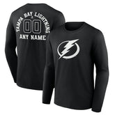Tampa Bay Lightning Personalized Name & Number Monochrome Long Sleeve T-Shirt - Black | US 201281572
