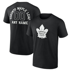 Toronto Maple Leafs Personalized Name & Number Monochrome T-Shirt - Black | US 201281580