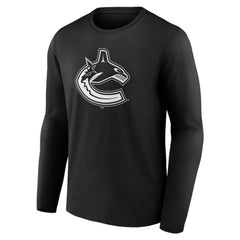 Vancouver Canucks Personalized Name & Number Monochrome Long Sleeve T-Shirt - Black | US 201281584