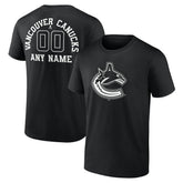 Vancouver Canucks Personalized Name & Number Monochrome T-Shirt - Black | US 201281586