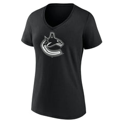 Vancouver Canucks Women's Personalized Name & Number Monochrome V-Neck T-Shirt - Black | US 201281589