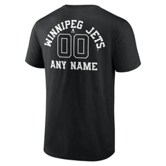 Winnipeg Jets Personalized Name & Number Monochrome T-Shirt - Black | US 201281604