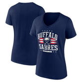 Buffalo Sabres Women's Americana Team V-Neck T-Shirt - Navy | US 201291065