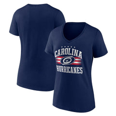 Carolina Hurricanes Women's Americana Team V-Neck T-Shirt - Navy | US 201291083