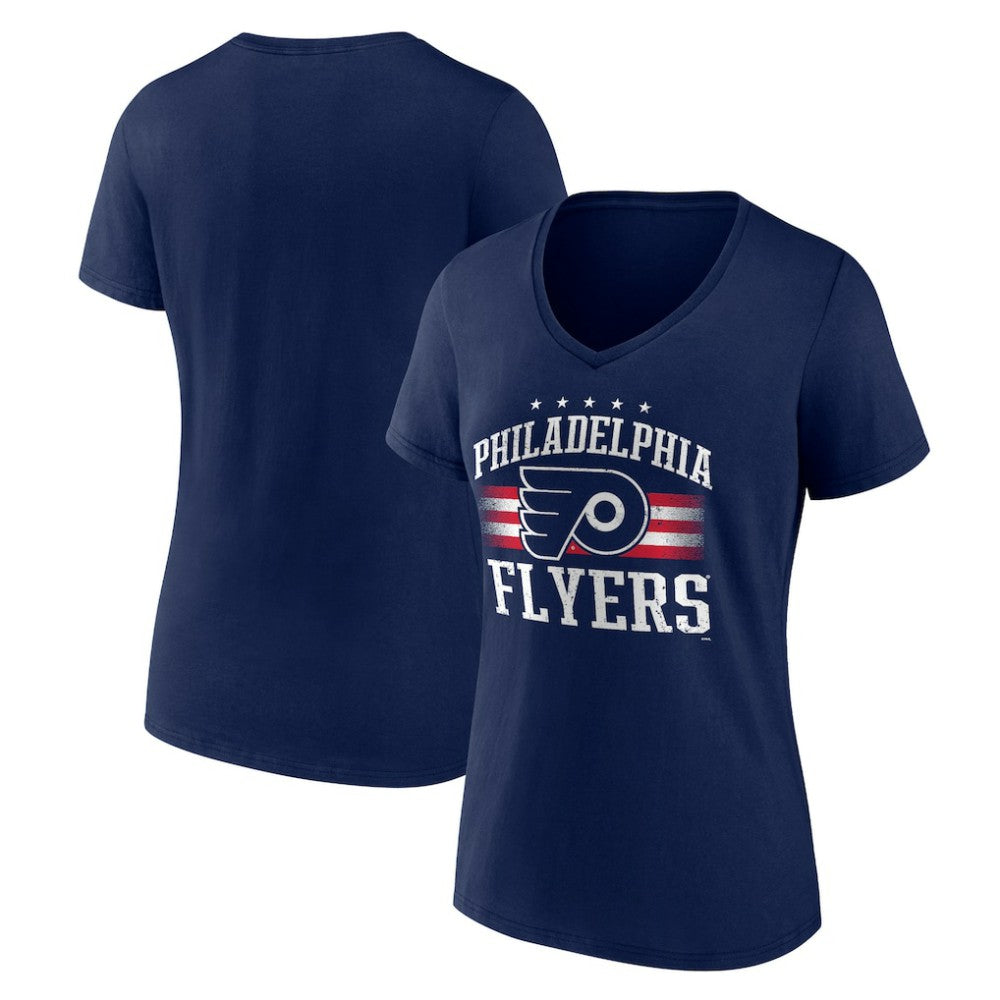 Philadelphia Flyers Women's Americana Team V-Neck T-Shirt - Navy | US 201291231