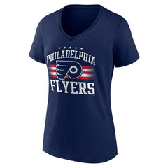 Philadelphia Flyers Women's Americana Team V-Neck T-Shirt - Navy | US 201291231
