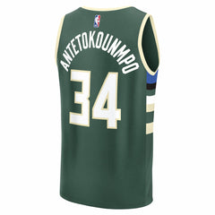 Giannis Antetokounmpo Milwaukee Bucks Youth Fast Break Replica Player Jersey Icon Edition Hunter Green - Fanatics