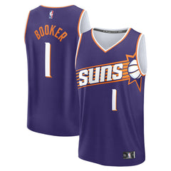 Devin Booker Phoenix Suns Youth Fast Break Replica Player Jersey Icon Edition Purple - Fanatics