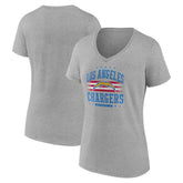 Los Angeles Chargers Women's Americana Team V-Neck T-Shirt - Gray T-shirts