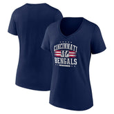 Cincinnati Bengals Women's Americana Team V-Neck T-Shirt - Navy T-shirts