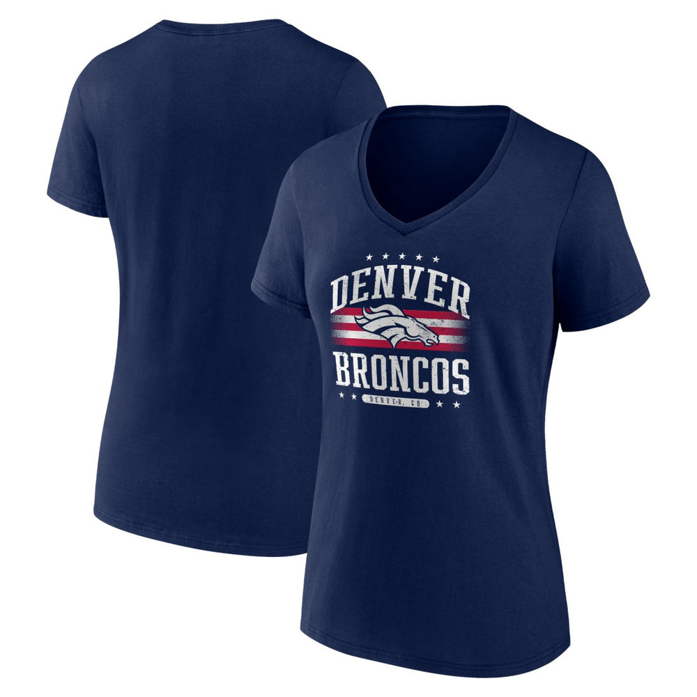Denver Broncos Women's Americana Team V-Neck T-Shirt - Navy T-shirts