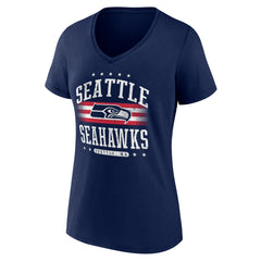Seattle Seahawks Women's Americana Team V-Neck T-Shirt - College Navy T-shirts