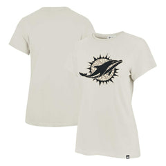 Miami Dolphins '47 Women's Panthera Frankie T-Shirt - Cream T-shirts