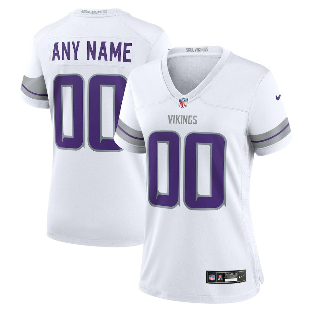 Minnesota Vikings Women's Alternate Custom Game Jersey - White Jerseys