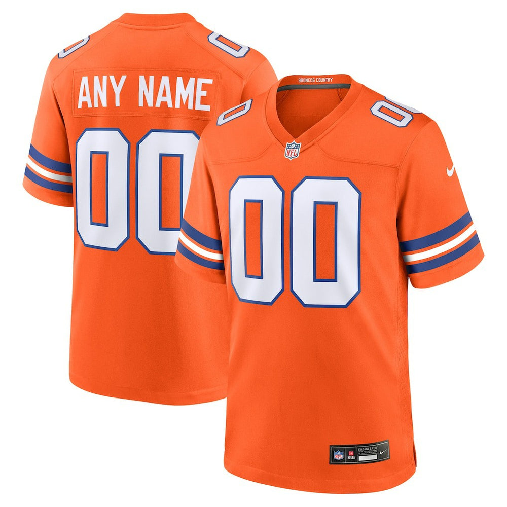 Denver Broncos Mile High Collection 1977 Throwback Custom Game Jersey - Orange Jerseys