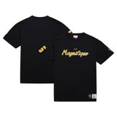 Mario Lemieux Pittsburgh Penguins Mitchell & Ness Premium Nickname Vintage Logo T-Shirt - Black | US 201297204