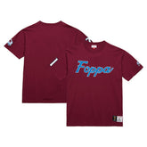 Peter Forsberg Colorado Avalanche Mitchell & Ness Premium Nickname Vintage Logo T-Shirt - Burgundy | US 201297206
