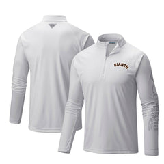 San Francisco Giants Columbia Terminal Tackle Omni-Shade Raglan Quarter-Zip Pullover Top - White Pullover