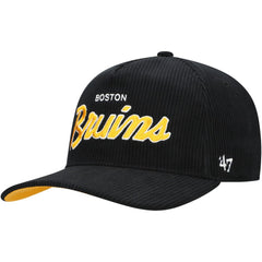 Boston Bruins '47 Crosstown Corduroy Hitch Adjustable Hat - Black | US 201300390