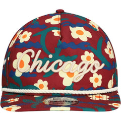 Chicago Bulls Vacation Floral Golfer Snapback Hat Crimson - New Era