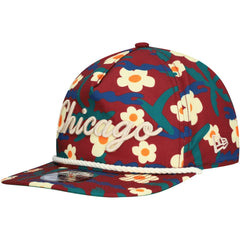 Chicago Bulls Vacation Floral Golfer Snapback Hat Crimson - New Era