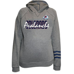 Colorado Avalanche Fanatics Women's Plus Size Lightweight Fleece Raglan Pullover Hoodie - Heather Gray | US 201302745